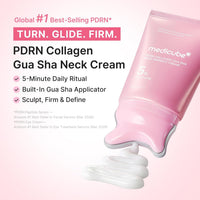 Medicube PDRN Collagen Gua Sha Neck Wrinkle Cream | Built-In Gua Sha Massager with Volufiline 5% + PDRN | Firming, Contour Care | Massage Cream | Korean Skincare
