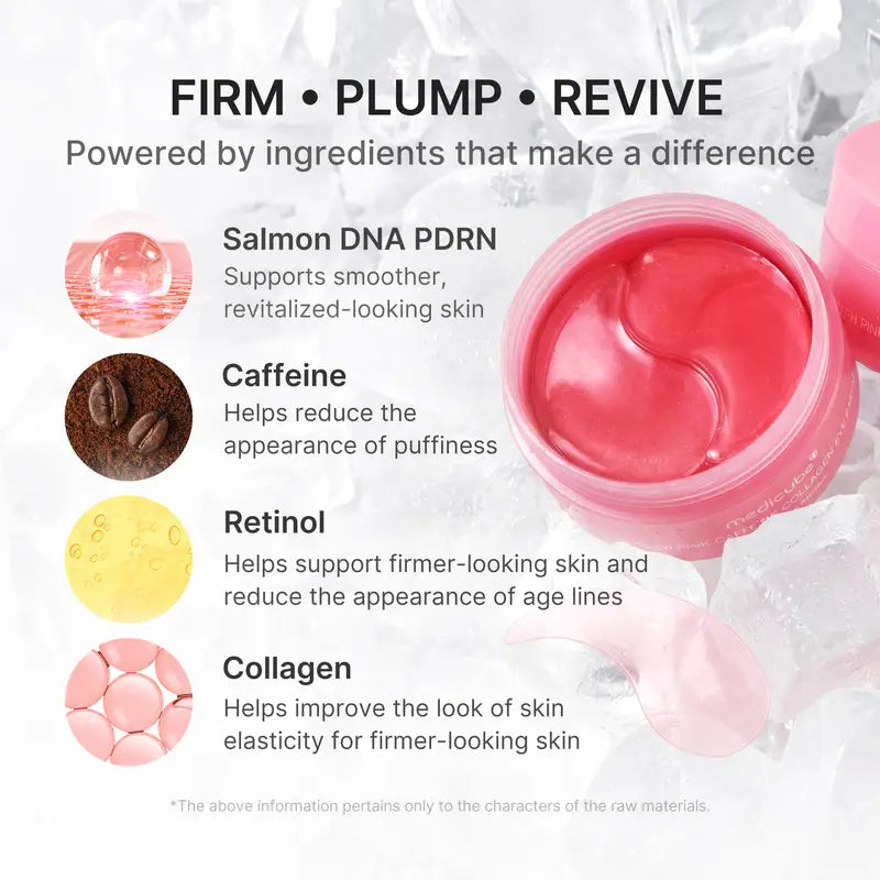 Medicube PDRN Pink Caffeine Collagen | Eye Patch for Night Care | Korean Skincare